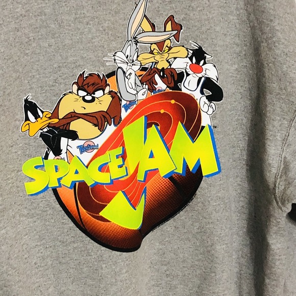 Vintage Space Jam Hoodie Sweatshirt Adult Size XXL Full Zip 2XL Fast Shipping - Picture 4 of 4